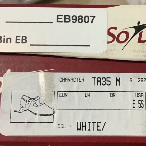 So Danca White Tyette Tap Valiant Vegan 9.5 Shoes Elastic Snaps Dance Recital - Picture 9 of 9